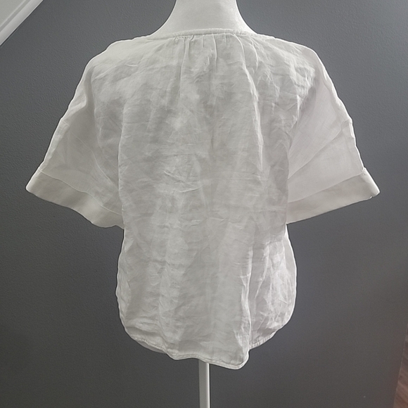 Charter Club Luxury 100% Linen Tie-Front Top Lightweight Resort Vacation - Picture 5 of 7